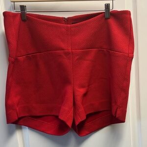 Torrid Size 14 Textured Back Zip Red Shorts